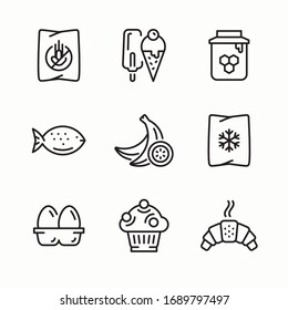 Simple Set Supermarket Craft Vector line Icons