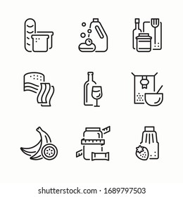 Simple Set Supermarket Craft Vector line Icons