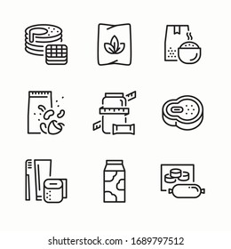 Simple Set Supermarket Craft Vector line Icons