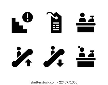 Simple Set of Supermarket Related Vector Solid Icons. Contains Icons as Stairs, Price Tag, Cashier Counter and more.