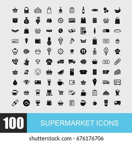 Simple Set of Supermarket Related Vector Line Icons. Contains such Icons as Trade, Shopping, Cash, Buy, Market, Card and more.