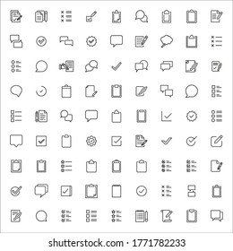 Simple set of survey modern thin line icons. Trendy design. Pack of stroke icons. Vector illustration isolated on a white background. Premium quality symbols.