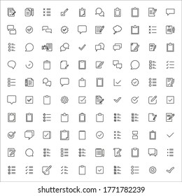 Simple set of survey modern thin line icons. Trendy design. Pack of stroke icons. Vector illustration isolated on a white background. Premium quality symbols.