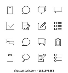 Simple set of survey modern thin line icons. Trendy design. Pack of stroke icons. Vector illustration isolated on a white background. Premium quality symbols.