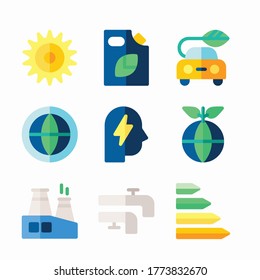Simple Set Sustanaible Energy Vector Color Icons