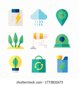 Simple Set Sustanaible Energy Vector Color Icons