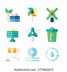 Iconos de color de vectores de energía fáciles de definir