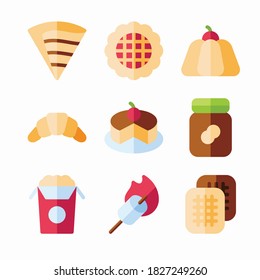 Simple Set Sweet and Candies Vector Color Icons