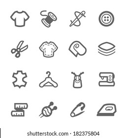 Simple set of tailoring related vector icons for your design