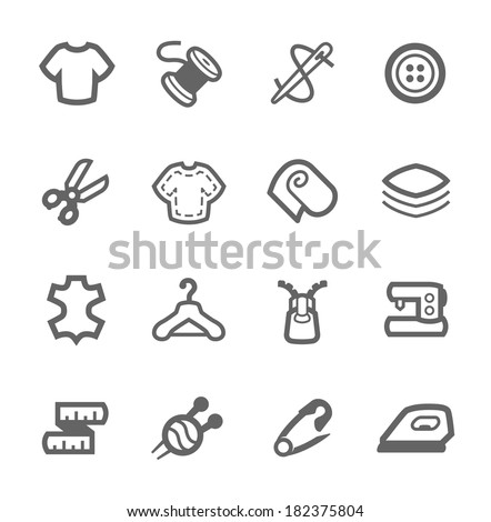 Simple set of tailoring related vector icons for your design