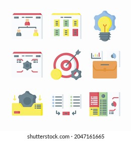 Simple Set Task and Project Management Vector Color Icons