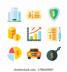 Iconos de color de vectores simples de impuestos