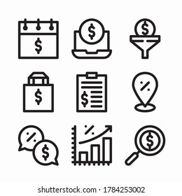 Simple Set Taxes Vector line Icons
