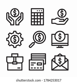 Simple Set Taxes Vector line Icons