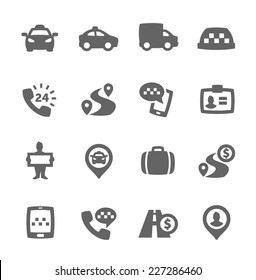 Simple Set of Taxi Related Vector Icons for Your Design.