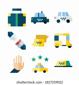Simple Set Taxi Service Vector Color Icons