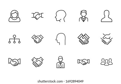 Sencillo conjunto de iconos de equipo en estilo de línea de moda. Símbolos vectoriales modernos, aislados en un fondo blanco. Envase para pictogramas lineales. Colección de iconos de línea para aplicaciones web y concepto móvil.