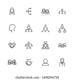 Simple set of team icons in trendy line style. Modern vector symbols, isolated on a white background. Linear pictogram pack. Line icons collection for web apps and mobile concept.
