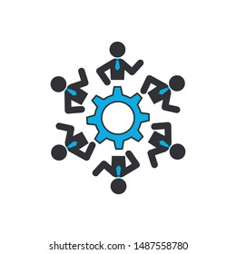 Simple Set of Team Work Related Vector Line Icons. Contains such Icons as Collaboration, Research, Meeting