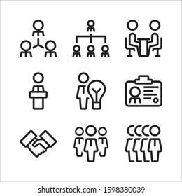 Simple Set of Team Work Related Vector Line Icons. Contains such Icons as Collaboration