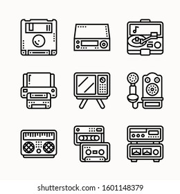 Simple Set of Technology Related Vector Line Icons