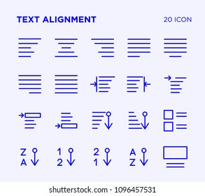 Simple set of text alignment vector line icons