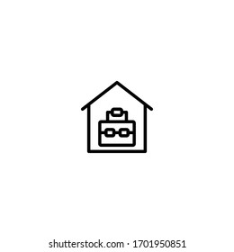 Simple set thin linear icon or logo suitcase suitable for mobile apps, website, and more.with editable stroke 48x48 pixel perfect on white background