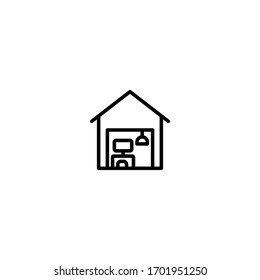 Simple set thin linear icon or logo home office work suitable for mobile apps, website, and more.with editable stroke 48x48 pixel perfect on white background
