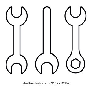 Simple set of three wrench keys