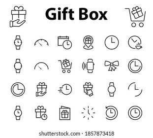 Simple set of time icon color editable template. Contains icons such as time check, speedometer calendar and other vector signs isolated on a white background for graphic and web design. 48x48 pixels.