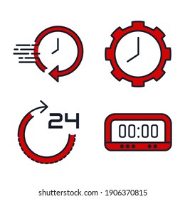 Simple Set of Time icon template color editable. Time Inspection symbol vector sign isolated on white background for graphic and web design.