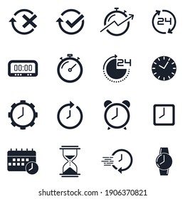 Simple Set of Time icon template color editable. Time Inspection symbol vector sign isolated on white background for graphic and web design.