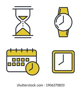 Simple Set of Time icon template color editable. Time Inspection symbol vector sign isolated on white background for graphic and web design.