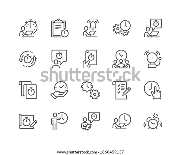 Simple Set of Time Management\
Related Vector Line Icons. Contains such Icons as To Do List, Time\
log, Alarm and more.\
Editable Stroke. 48x48 Pixel\
Perfect.
