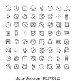 Simple set of time related outline icons. Elements for mobile concept and web apps. Thin line vector icons for website design and development, app development. Premium pack.