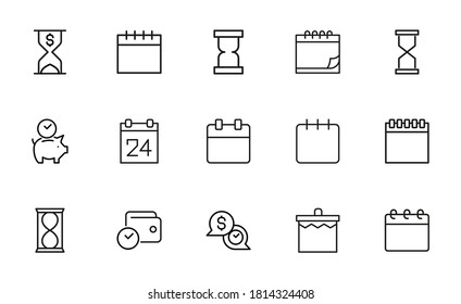 Simple set of time related outline icons. Elements for mobile concept and web apps. Thin line vector icons for website design and development, app development. Premium pack.