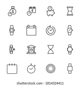 Simple set of time related outline icons. Elements for mobile concept and web apps. Thin line vector icons for website design and development, app development. Premium pack.