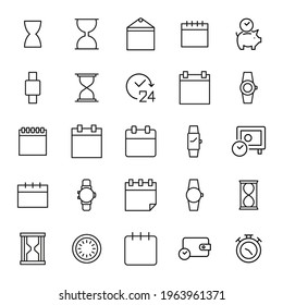 Simple set of time related outline icons. Elements for mobile concept and web apps. Thin line vector icons for website design and development, app development. Premium pack.