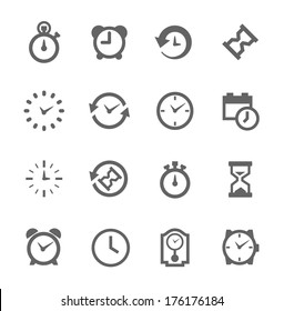 Simple set of Time related vector icons for your design or application.