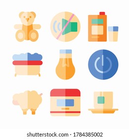 Simple Set Time To Sleep Vector Color Icons