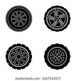 Simple set of tires icon. Premium quality goods. Vector sign isolated on white background