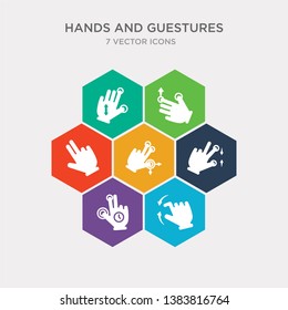 simple set of touch and downward sliding gesture, touch and hold, touch and join, move gesture icons, contains such as icons scroll gesture, upward slide, vertical sliding more. 64x64 pixel perfect.