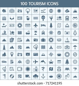 Simple Set of Tourism Related Vector Icons. Contains such Icons as Travel,Map, Hotel, Sun, Summer, Holiday, Beach and more.