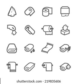 Simple Set of Towels and Napkins Related Vector Icons for Your Design.