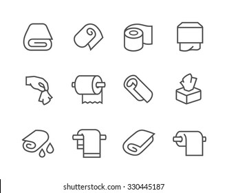 Simple Set of Towels and Napkins Related Vector Icons for Your Design.