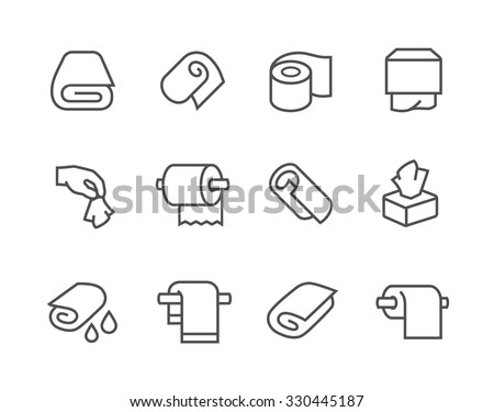 Simple Set of Towels and Napkins Related Vector Icons for Your Design.