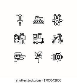 Simple Set of Toys Related Vector Line Icons