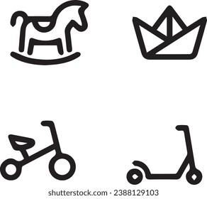 Simple set toys vectors and symbols 