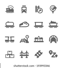 Simple Set of Trains Related Vector Icons for Your Design