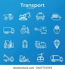 Simple set of Transport icons. Elements for mobile concept and web apps. Thin line vector icons for website design and development, app development. Premium pack.